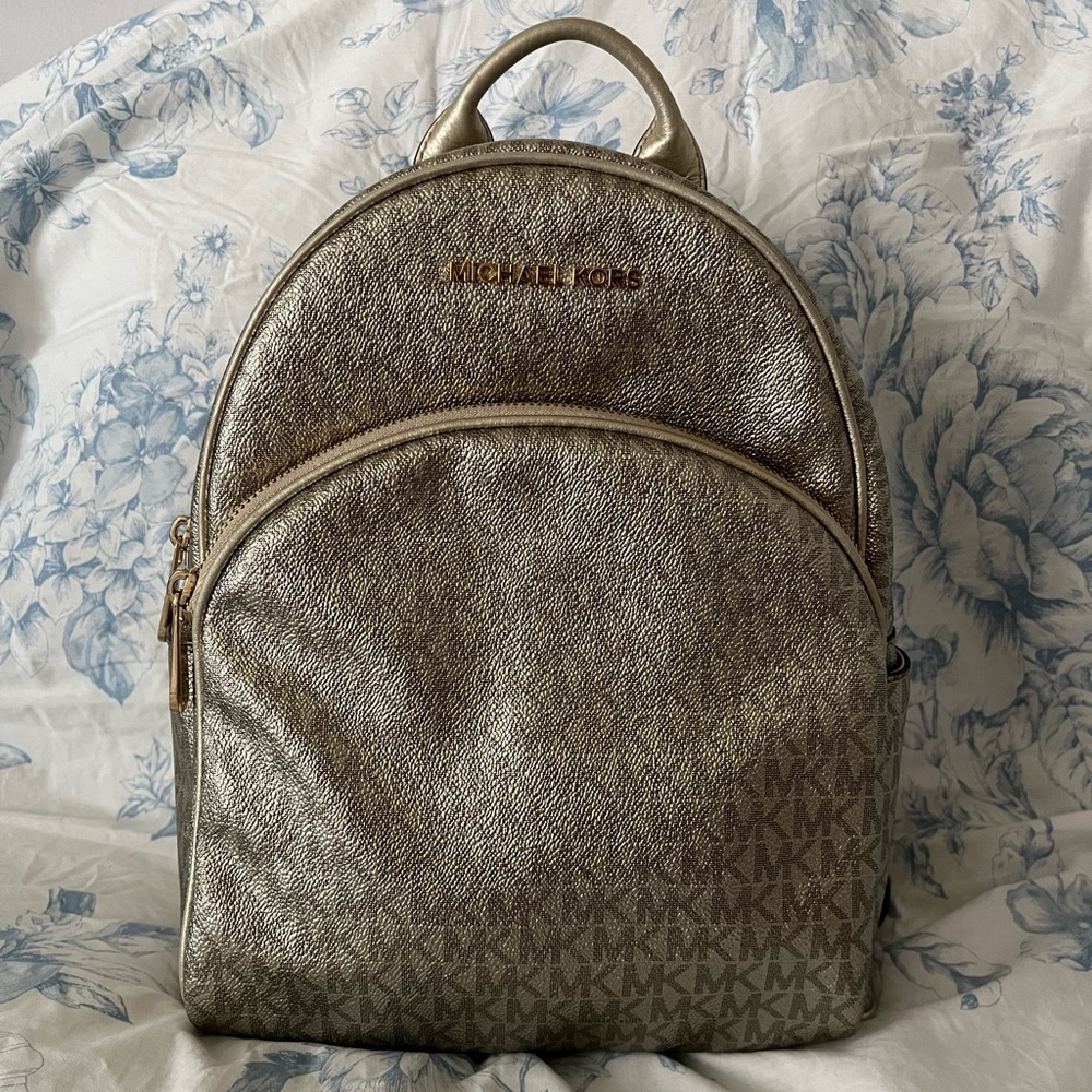 Michael Kors Metallic Gold Backpack